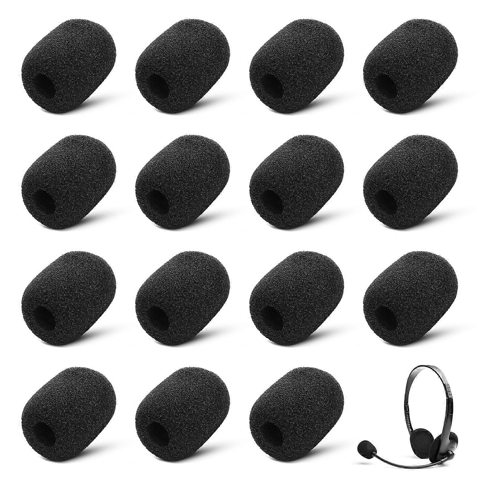 15 Pack Mini Microphone Foam Covers for Headset and Lavalier Mic Windscreen Noise Reduction