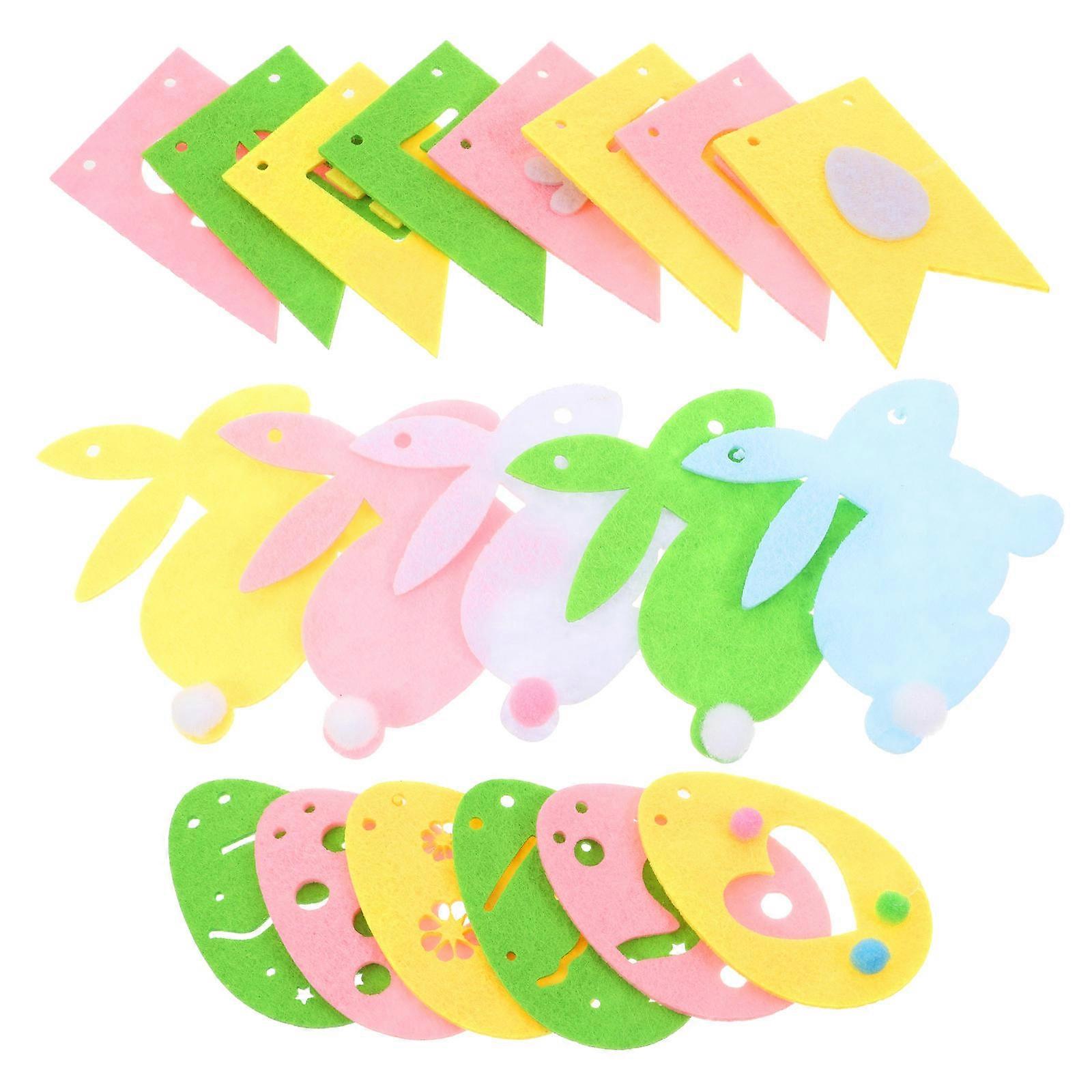 Easter Rabbit Party Decorations Felt Bunny Banner for 3Pcs Easter DIY Party