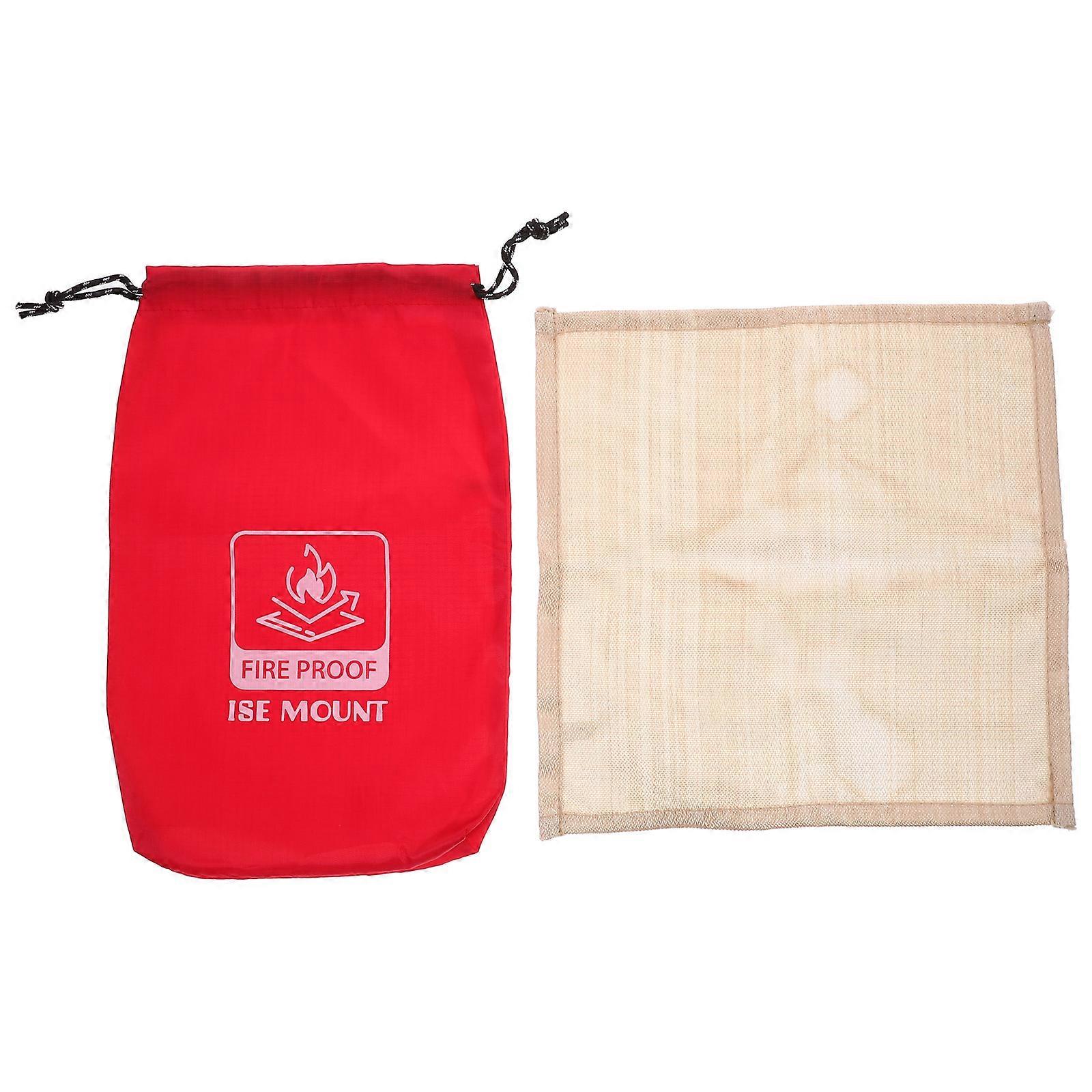 Beige Fireproof Blanket for Thermal Resistant Protection Camping Use