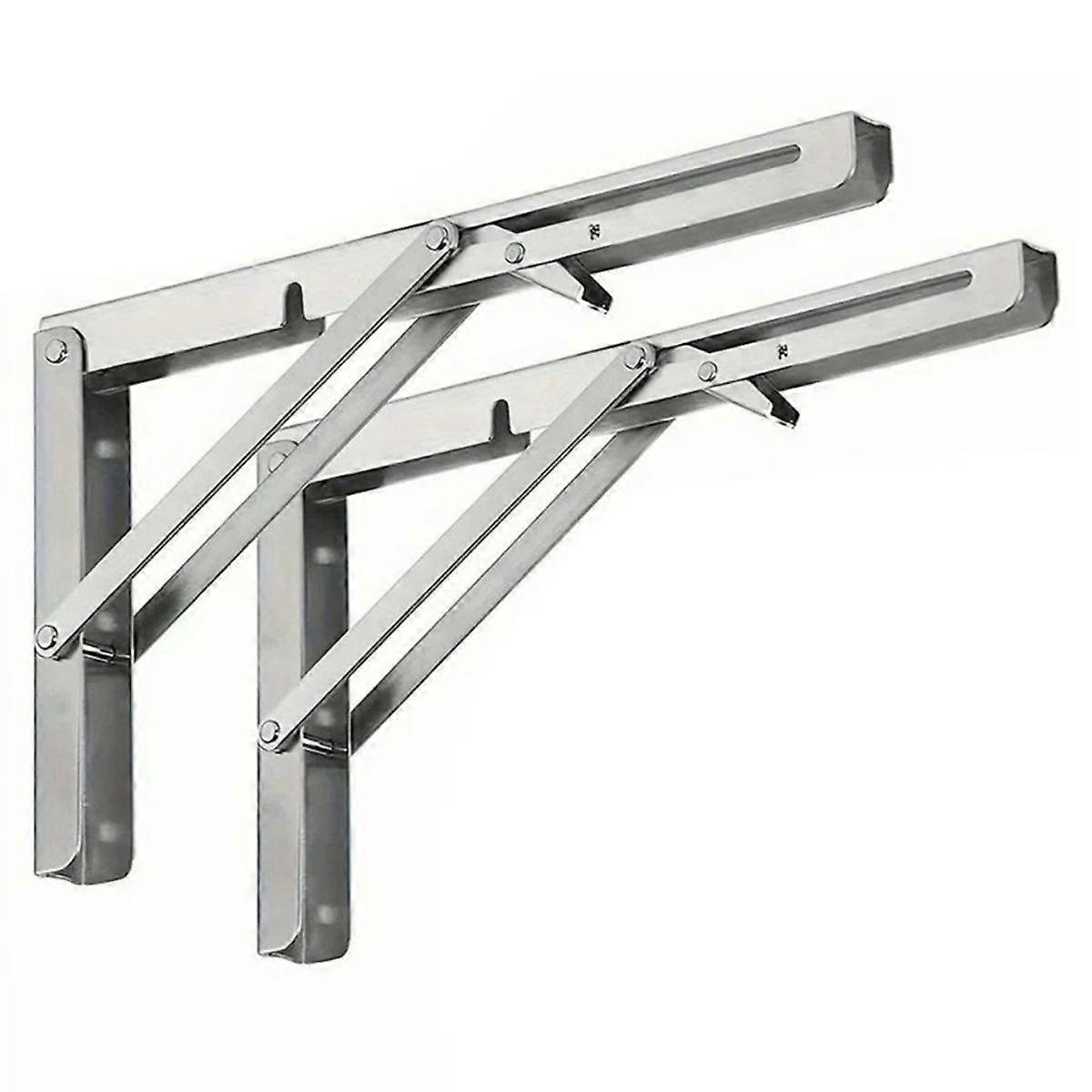 Heavy Duty 2PCS Triangle Folding Angle Shelf Bracket Stainless Steel Shelf Bracket for Table Work B