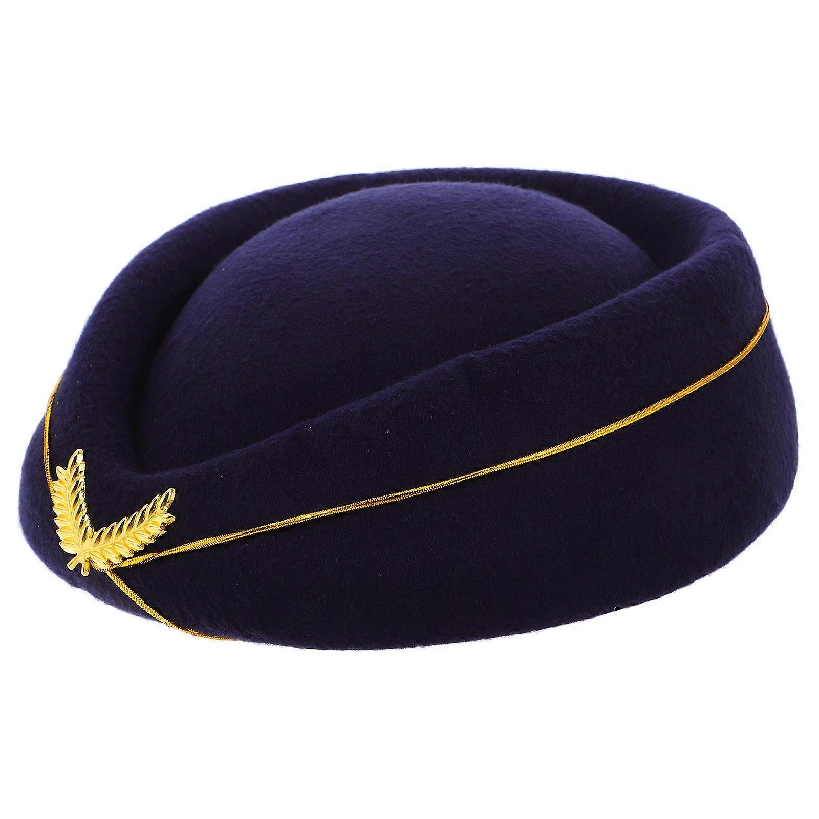 Flight Attendant Hat Cosplay Accessory for Uniform 3Pcs Dark Hats