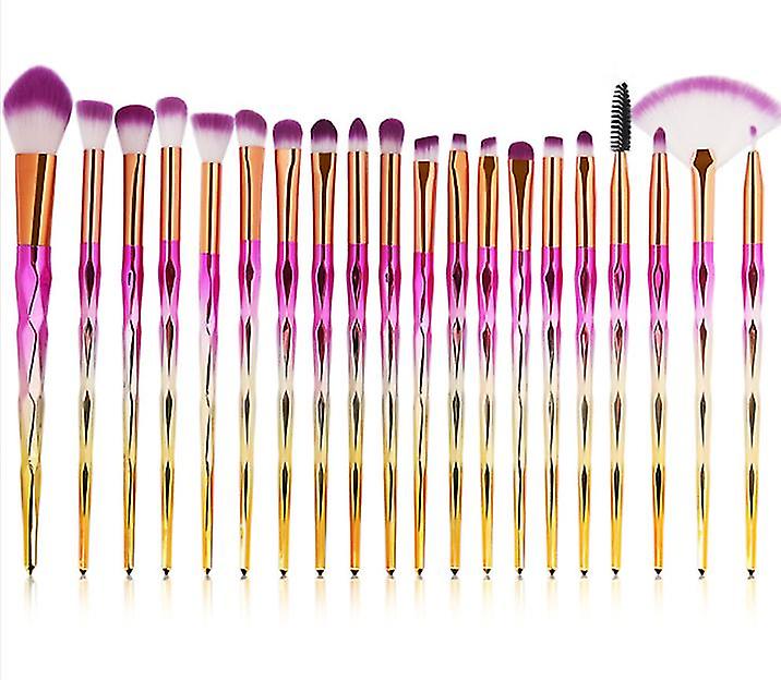 20 Pack Professional Synthetic Foundation Makeup Brush Set (oro rosa plata)