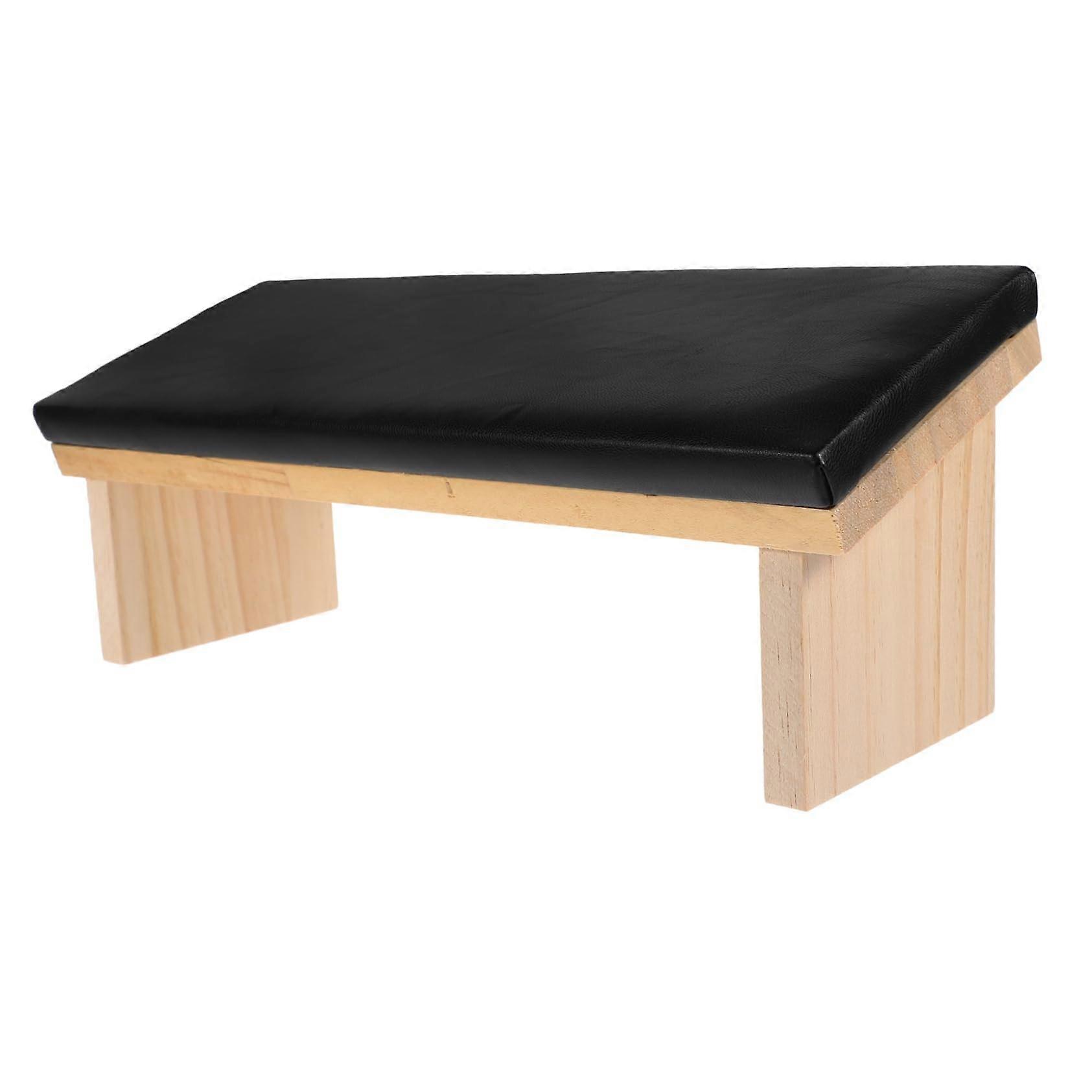 Nail Arm Rest with Comfortable Padded Surface and Durable Wood Base for Professional Manicure