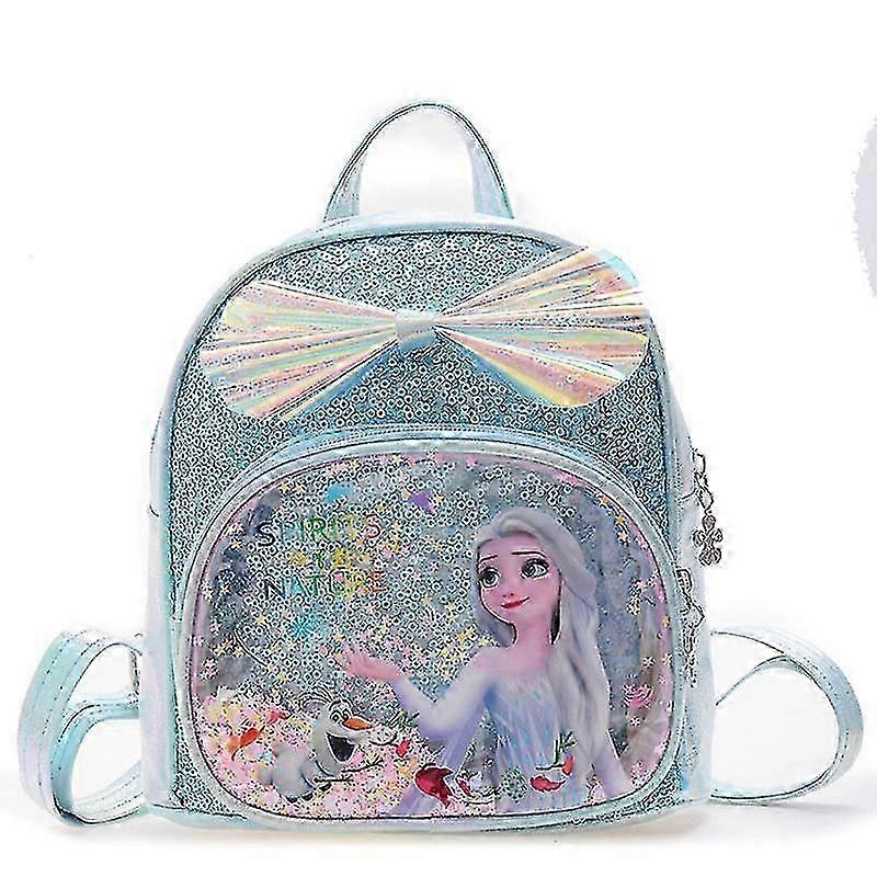 Frozen Elsa Anna Sequins Backpack Glitter School Book Bag Girls Kawaii Fashion Pu Leather Travel Backpack Christmas Gifts-i 2025