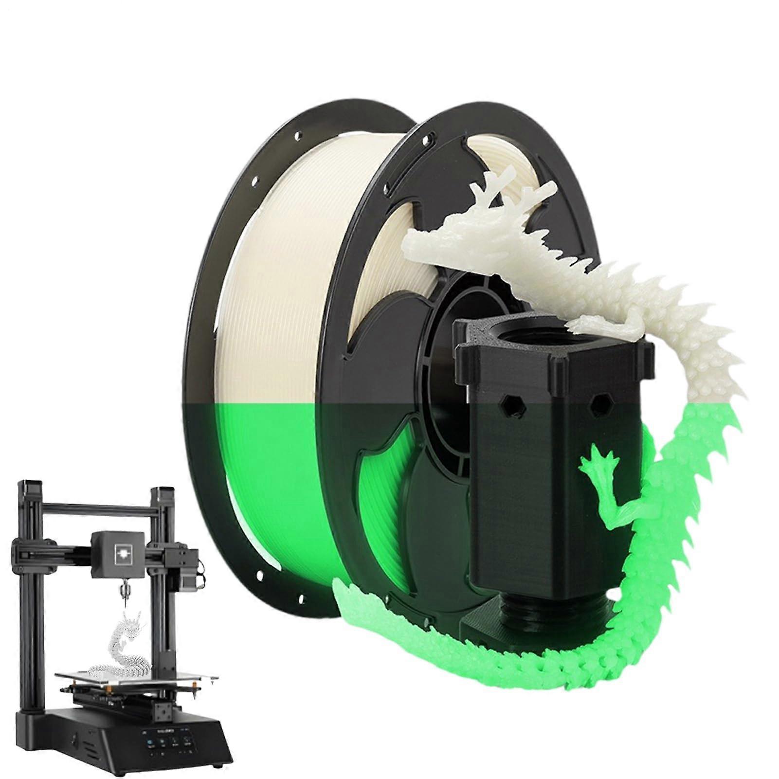 Glow in the Dark PLA 3D Printer Filament Gradient Light Green White  Accuracy EcoFriendly