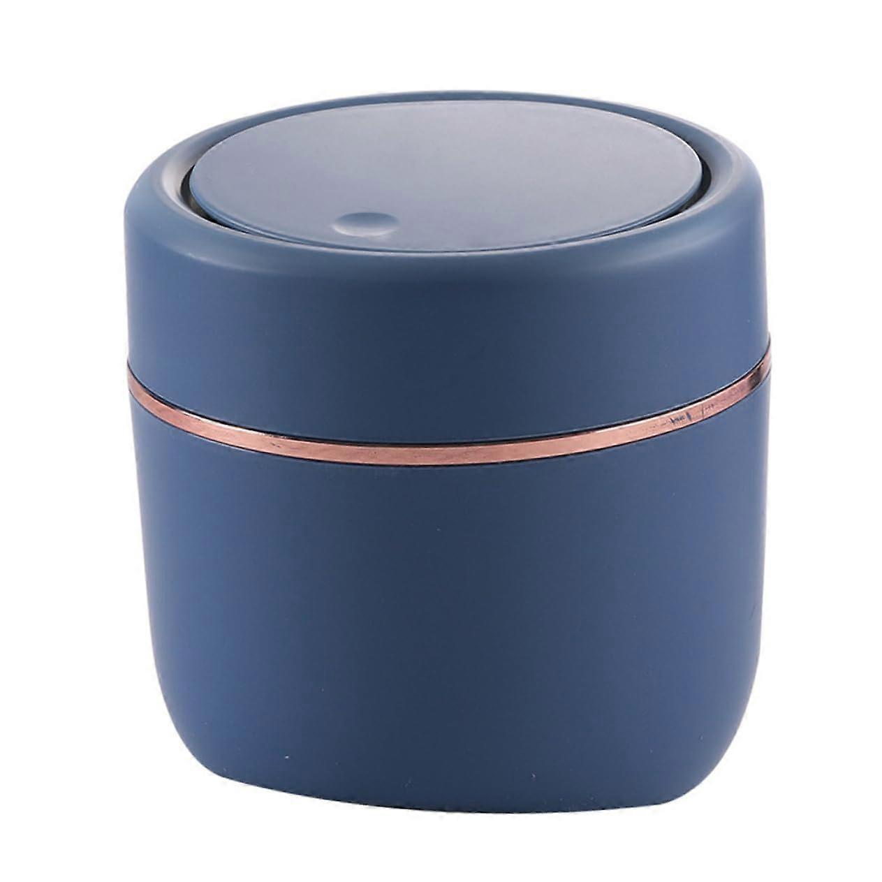Desktop Trash Can with Press Button Lid Compact Mini Waste Bin for Office Home Odor Isolation