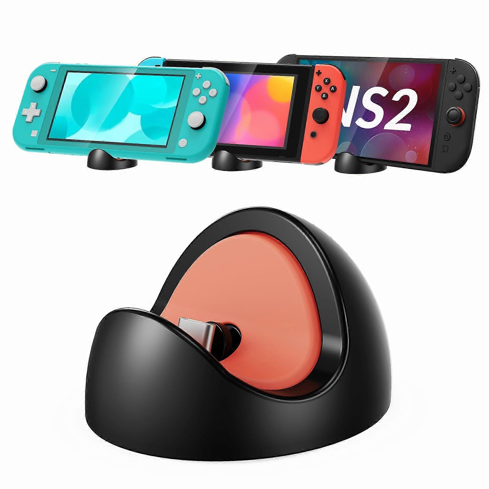 Charging Dock for Nintendo Switch 2/1/Lite/OLED with Wide Compatibility and Travel Design