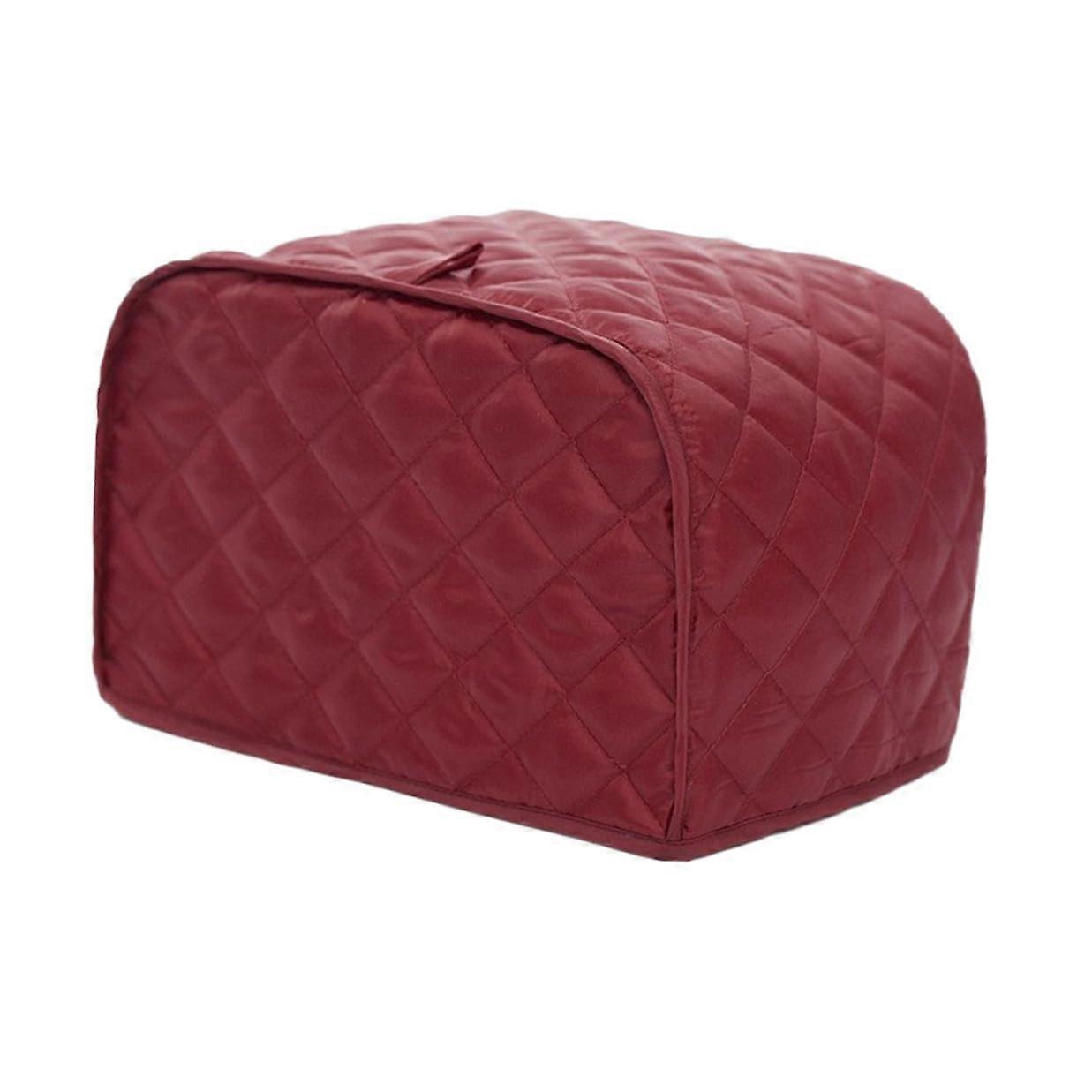 Red TwoSlice Toaster Cover Polyester Cotton Dust Protector Machine Washable Kitchen Appliance