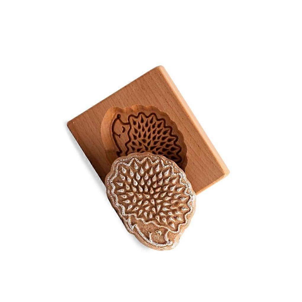 Wooden Cookie Mold Hedgehog Shape Biscuit Cutter Durable Baking Tool for Kitchen