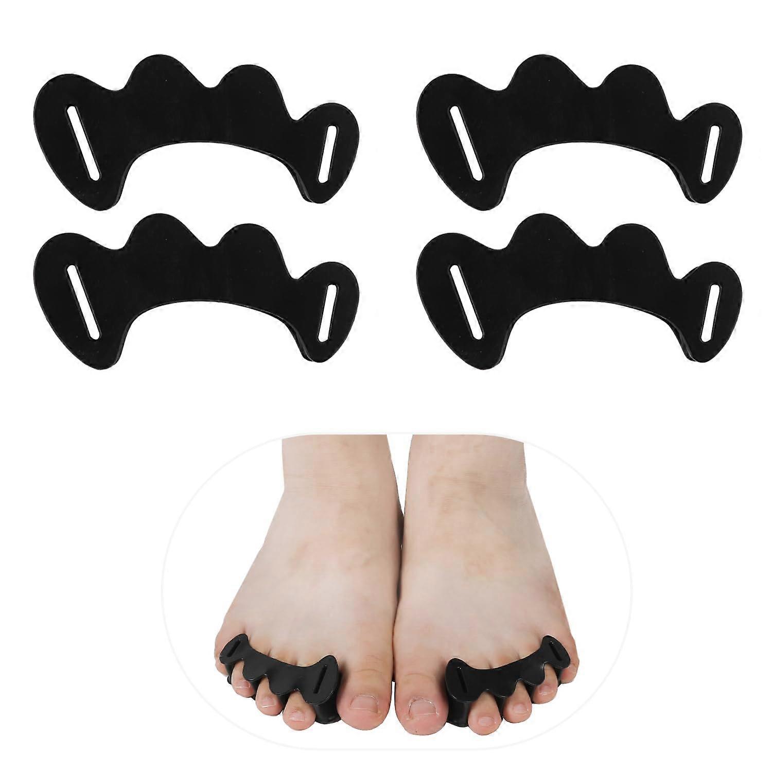 2 Pairs Adjustable Silicone Toe Spacers and Separators for Hammer Toes Foot Alignment Black M
