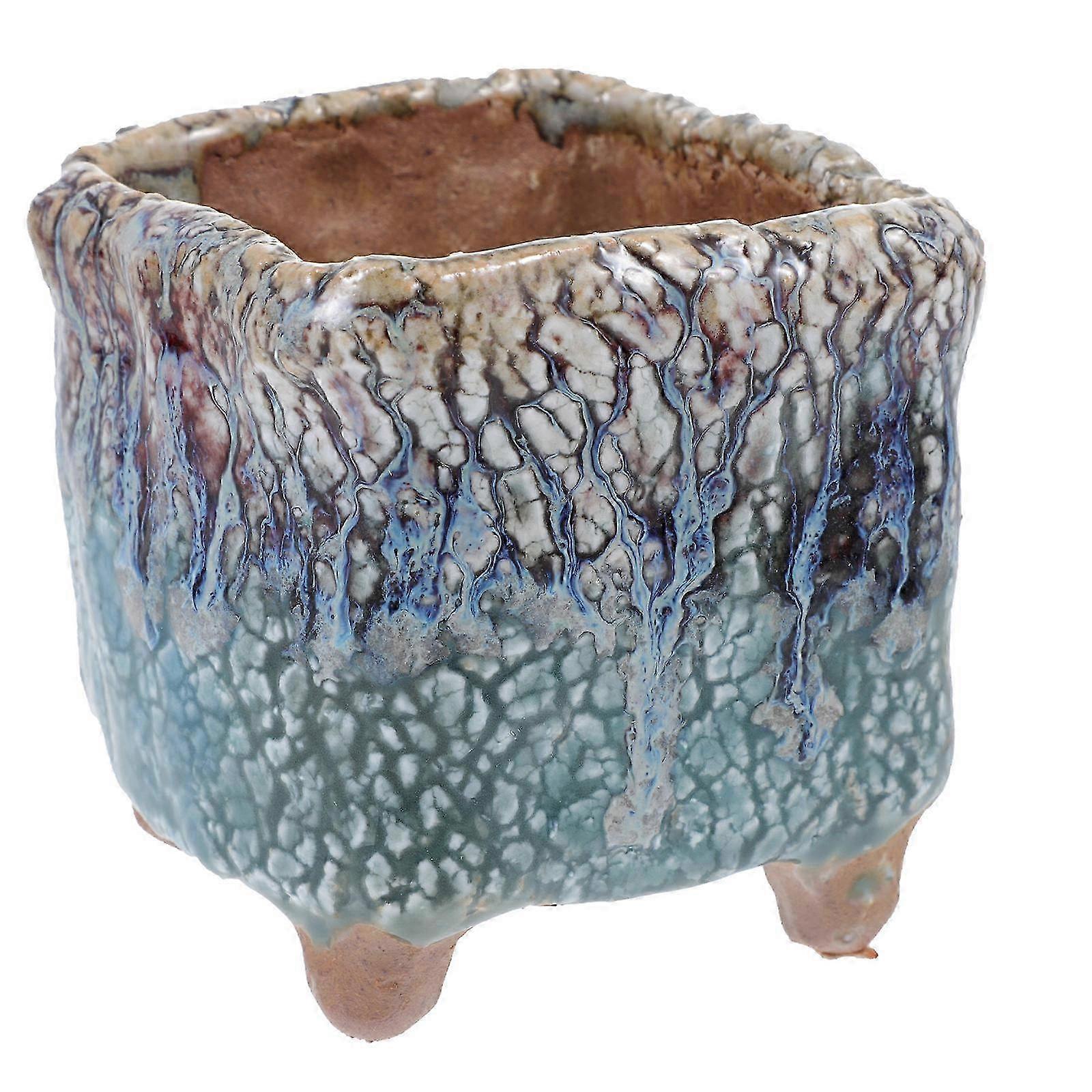 Creative Planter Succulent Pots Square Ceramic Craft Home Office Decor 1Pc