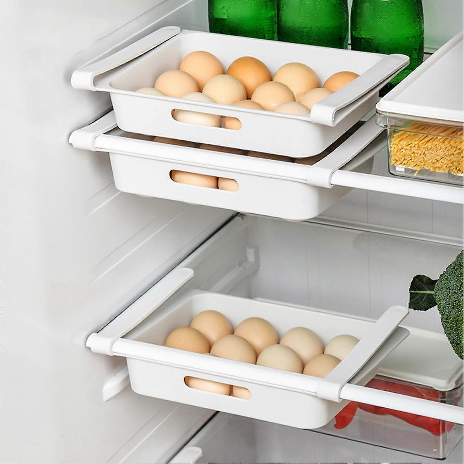 Egg Holder for Refrigerator 12 Eggs Pull Out Hanging Storage Tray SpaceSaving Fridge Organizer