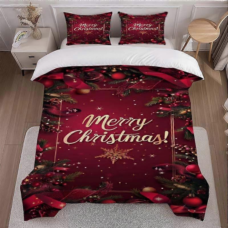 Merry Christmas Poster Themed Bedding Set Soft and Comfortable