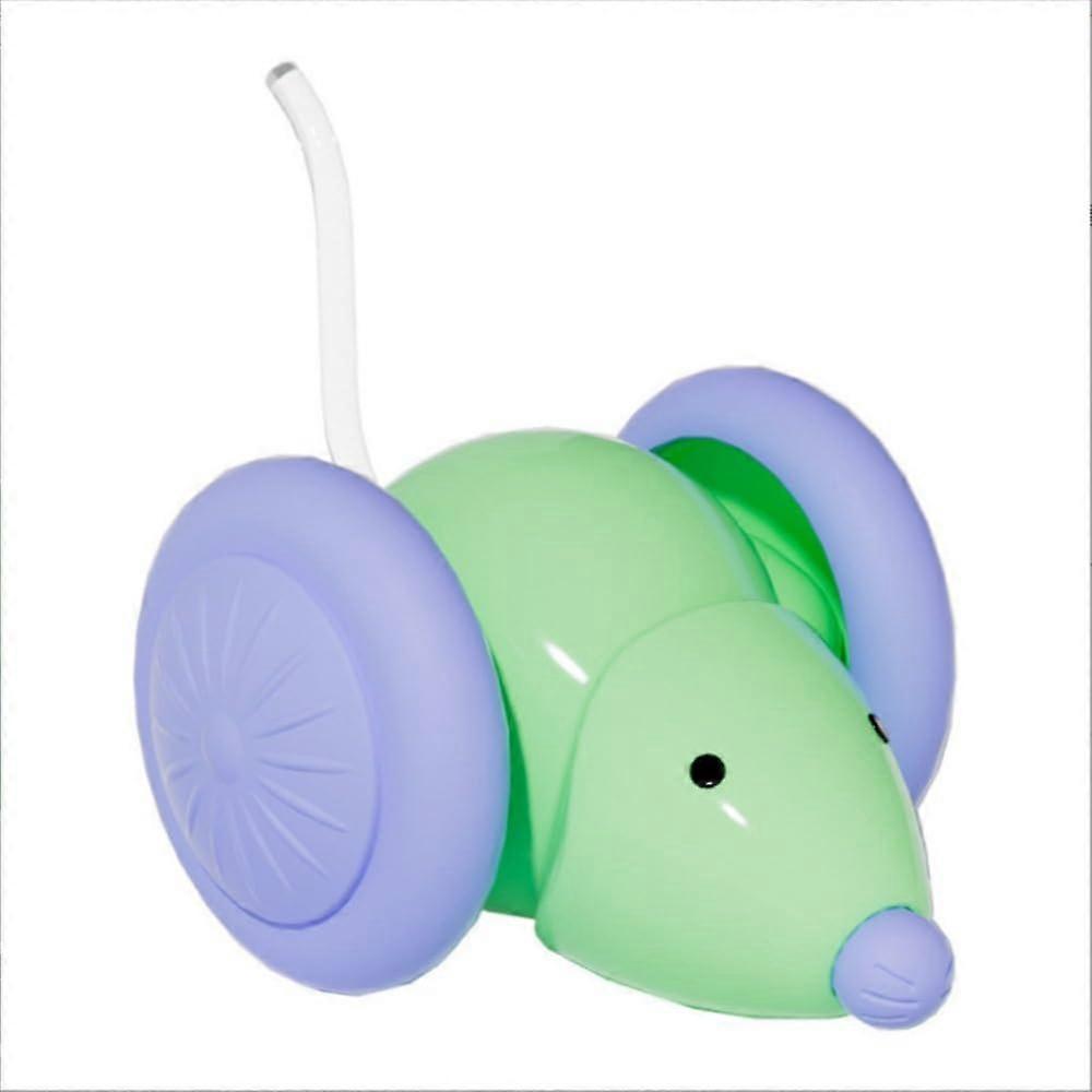 Interactive Automatic Cat Toy Mouse with Smart Obstacle Avoidance, Mint Green and Purple, 6cm