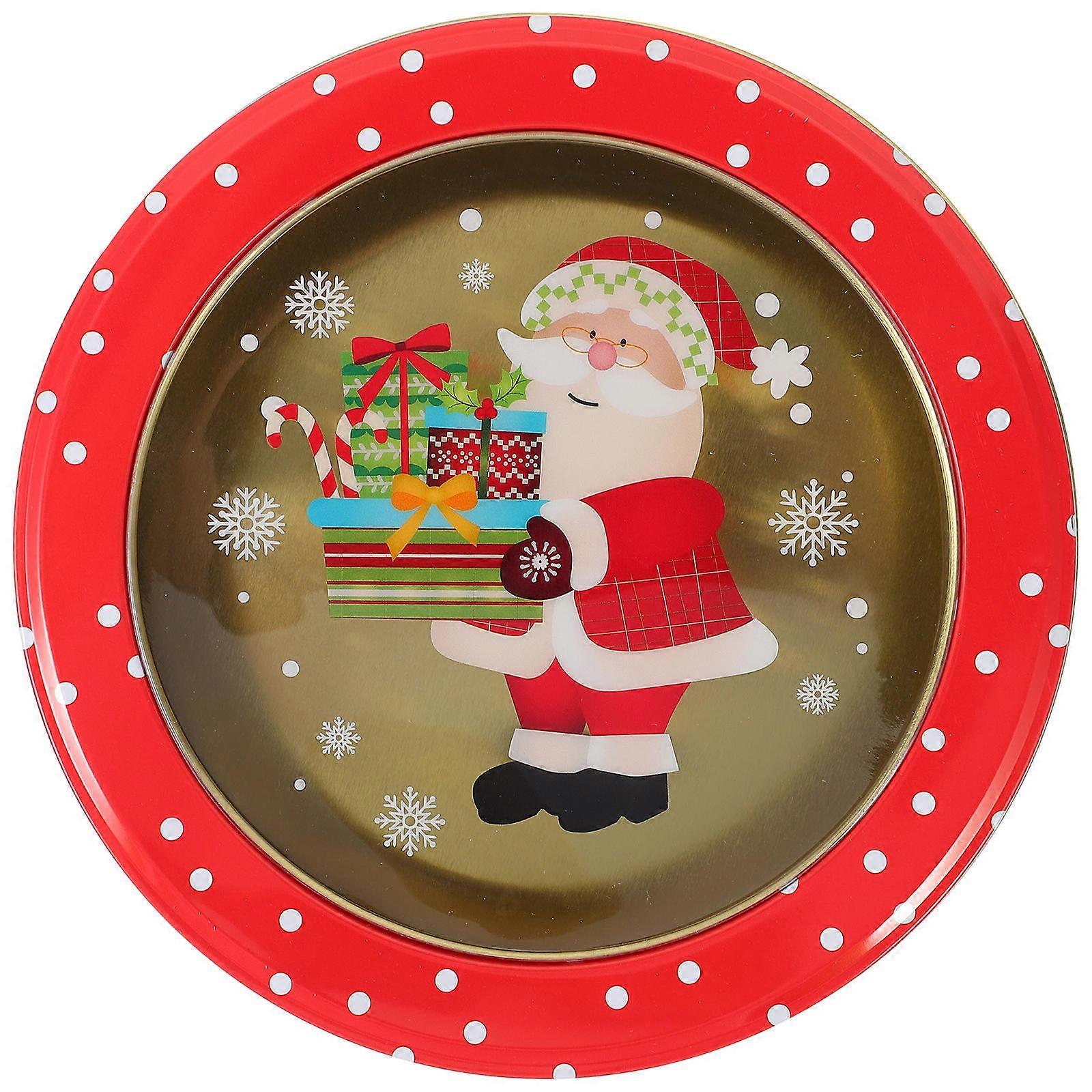 Christmas Cookie Tin Tinplate Box for Storage with Festive Design