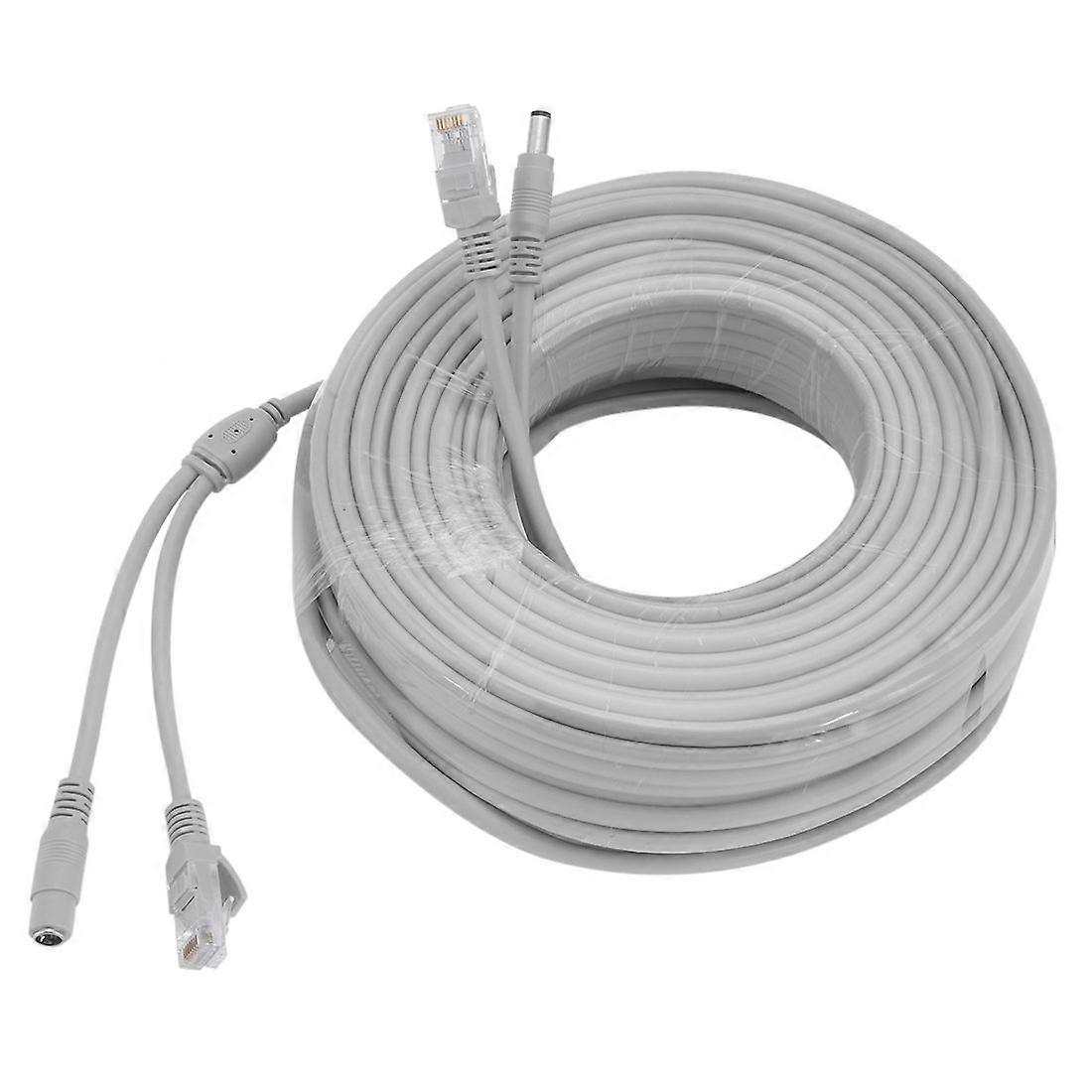 30M Cat5e Ethernet and Power Extension Cable for CCTV IP Camera, 98ft Single Cable Solution