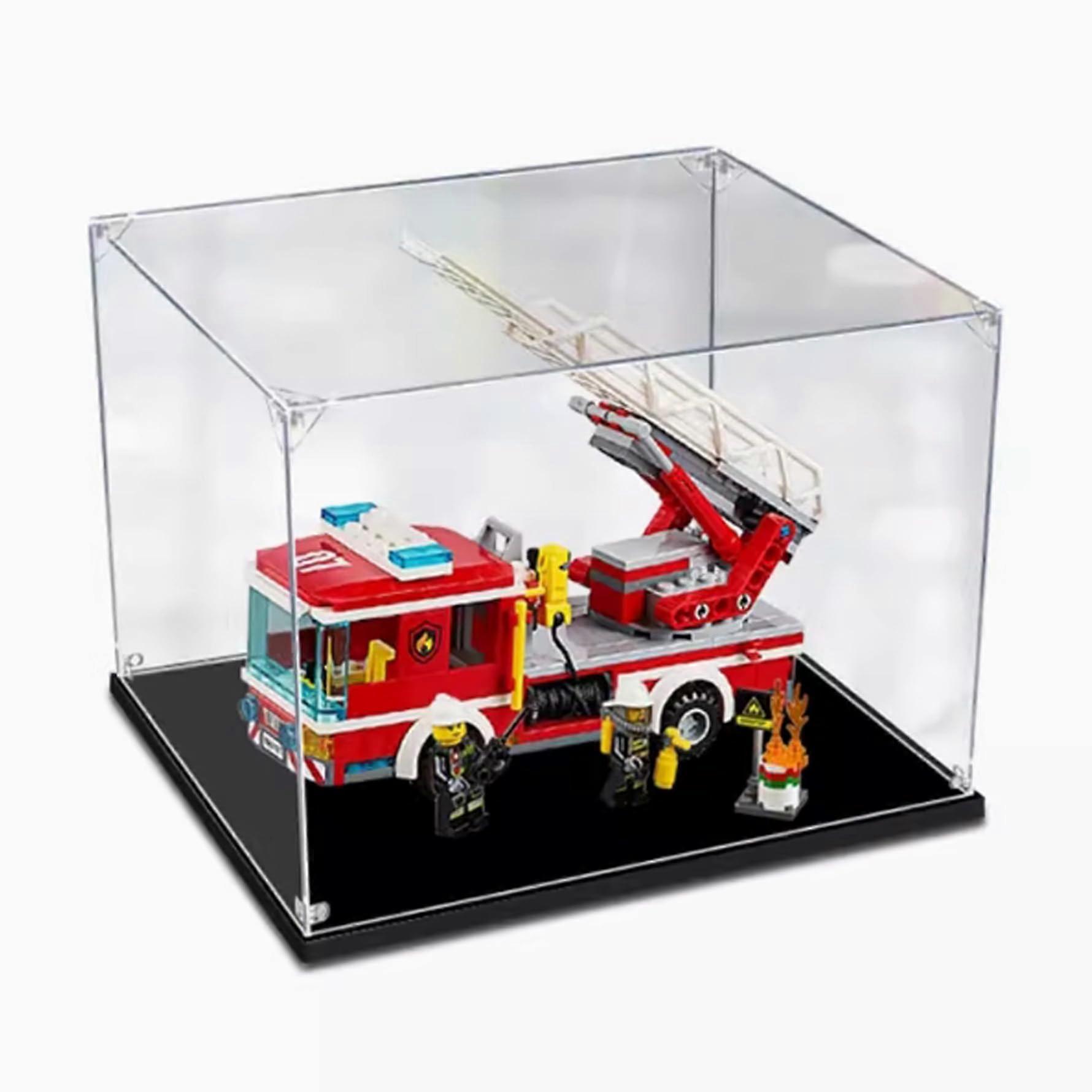 Acrylic Display Case for  60107 Fire Truck, Dustproof Clear Box with Stackable Design