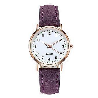 Lederarmbanduhr mit Quarz-Analogfunktion für Damen und Herren, extra großes Zifferblatt, ohne Batterie, lässige Armbanduhr, geeignet für Krankenschwestern und Senioren
