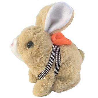 Interactive Electric Plush Bunny Toy, Walking Rabbit Doll with Light Up Ears & Sounds, Cute Stuffed Animal Easter Gift for Kids