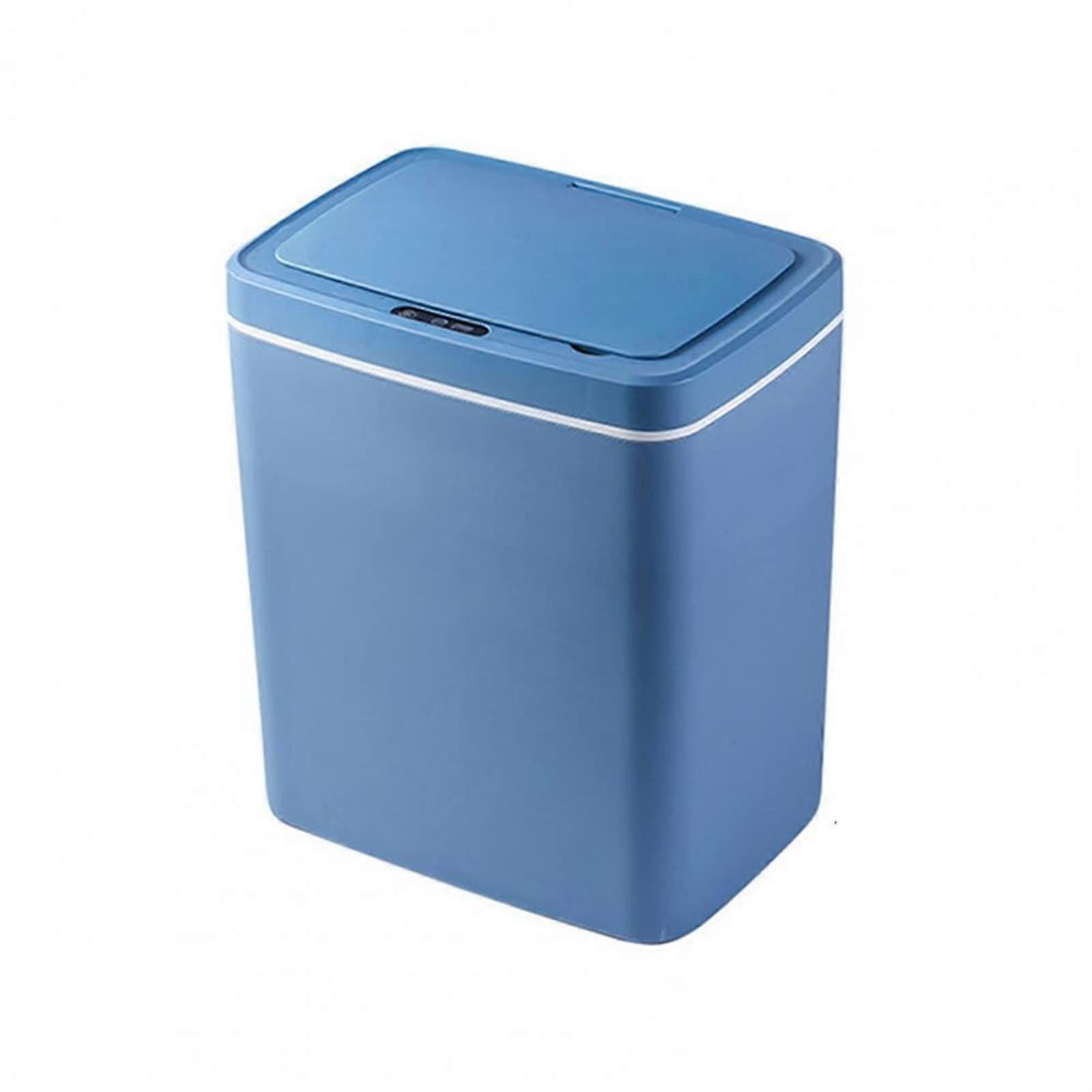 Automatic Trash Can with Smart Motion Sensor Touchless Lid Compact Blue for Bathroom or Kitchen
