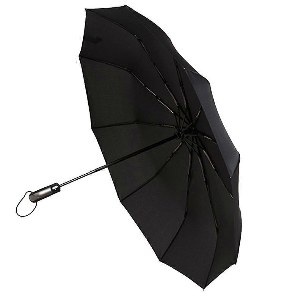 Windproof Umbrella Compact Auto Open Close Folding Umbrella Black