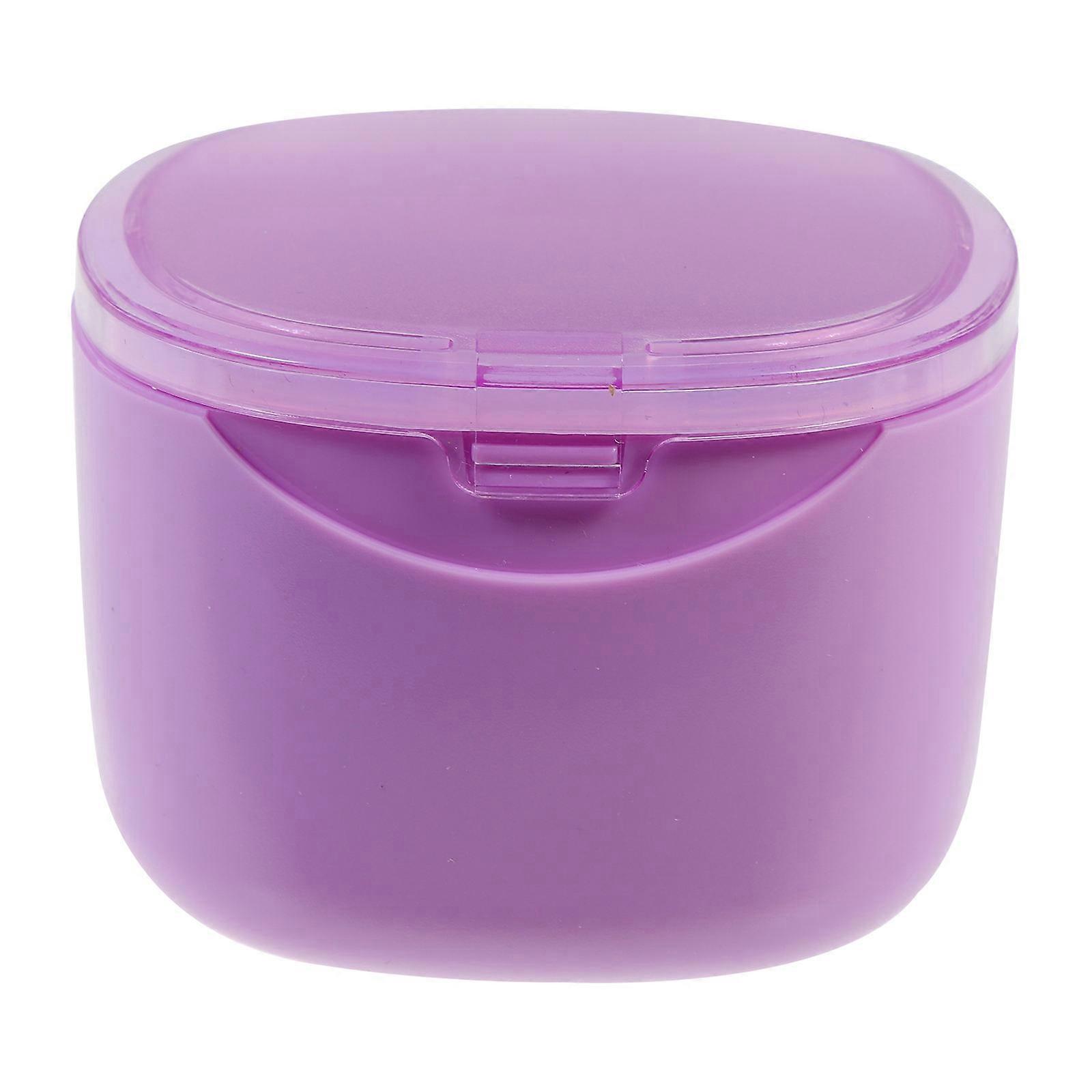 Violet Denture Case for Storage Use Orthodontic Retainer Cleaning Box