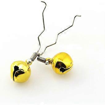 Lot de 4 clochettes de pêche portables jaunes, alarmes pour cannes à pêche, sirène d'alarme extérieure, équipement de pêche de nuit