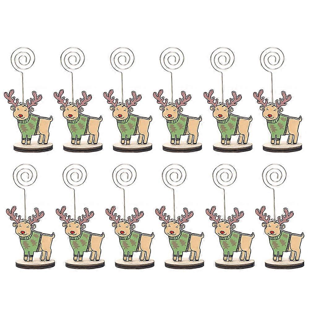 Christmas Holder Elk Patterned Message Folder for Holding Cards 12Pcs