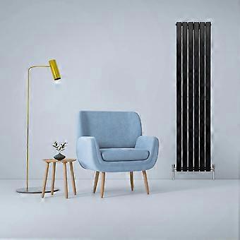 Designer Radiators 180 x 42cm Flat Panel Modern Central Heating Matt Black Vertical Column Double