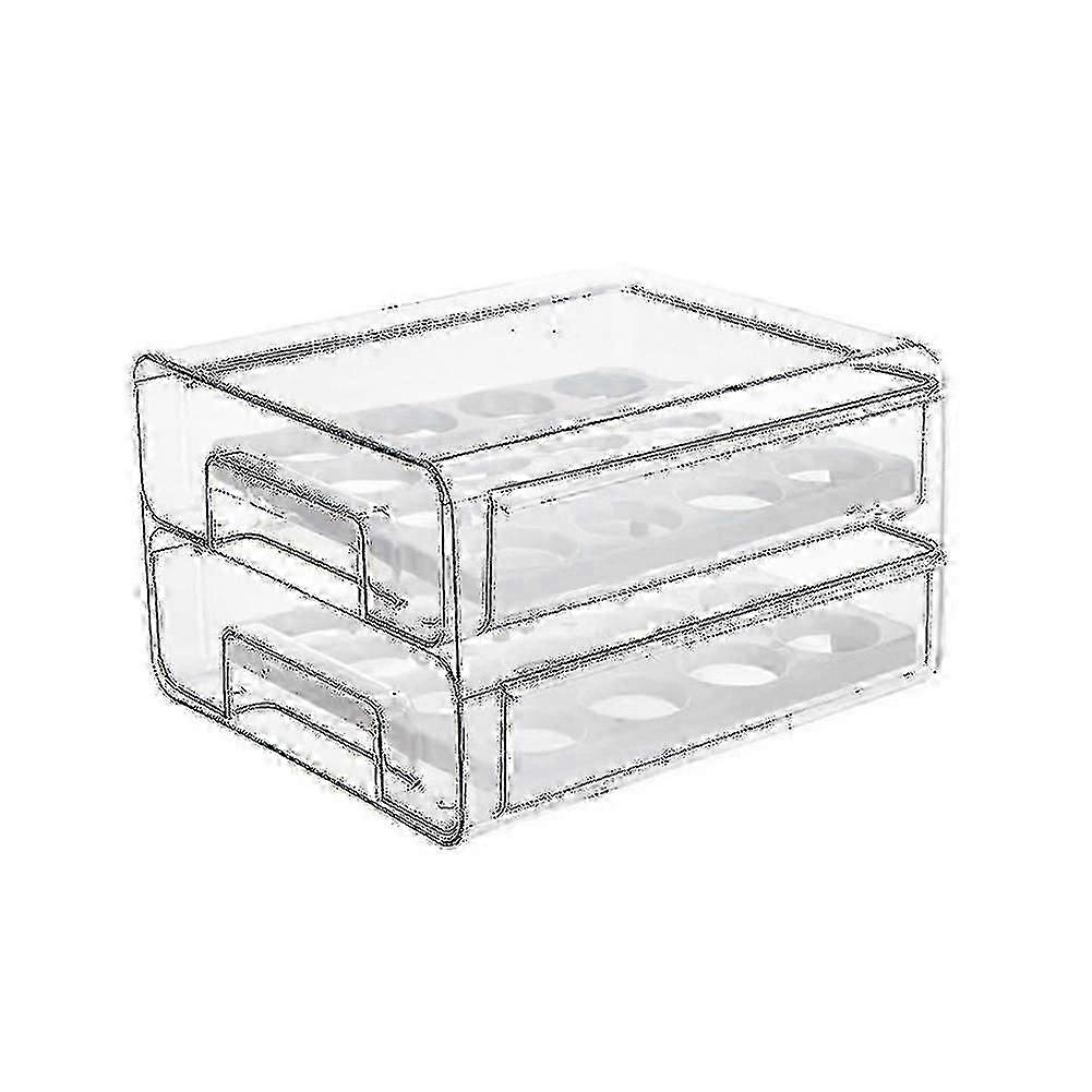 Egg Holder Compatible With Refrigerator With Removable Tray 32 Grid 2-layer