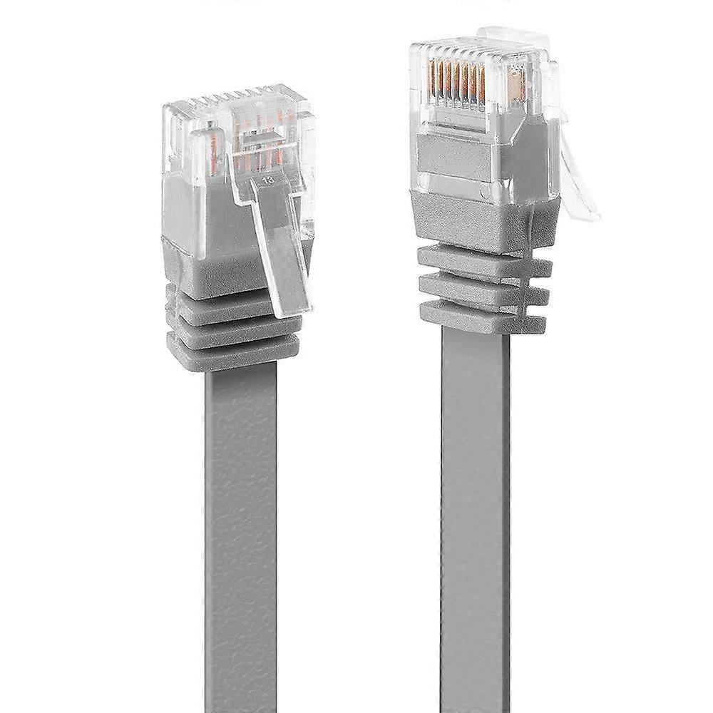 Lindy 2m Cat.6 U/UTP Flat Network Cable Grey