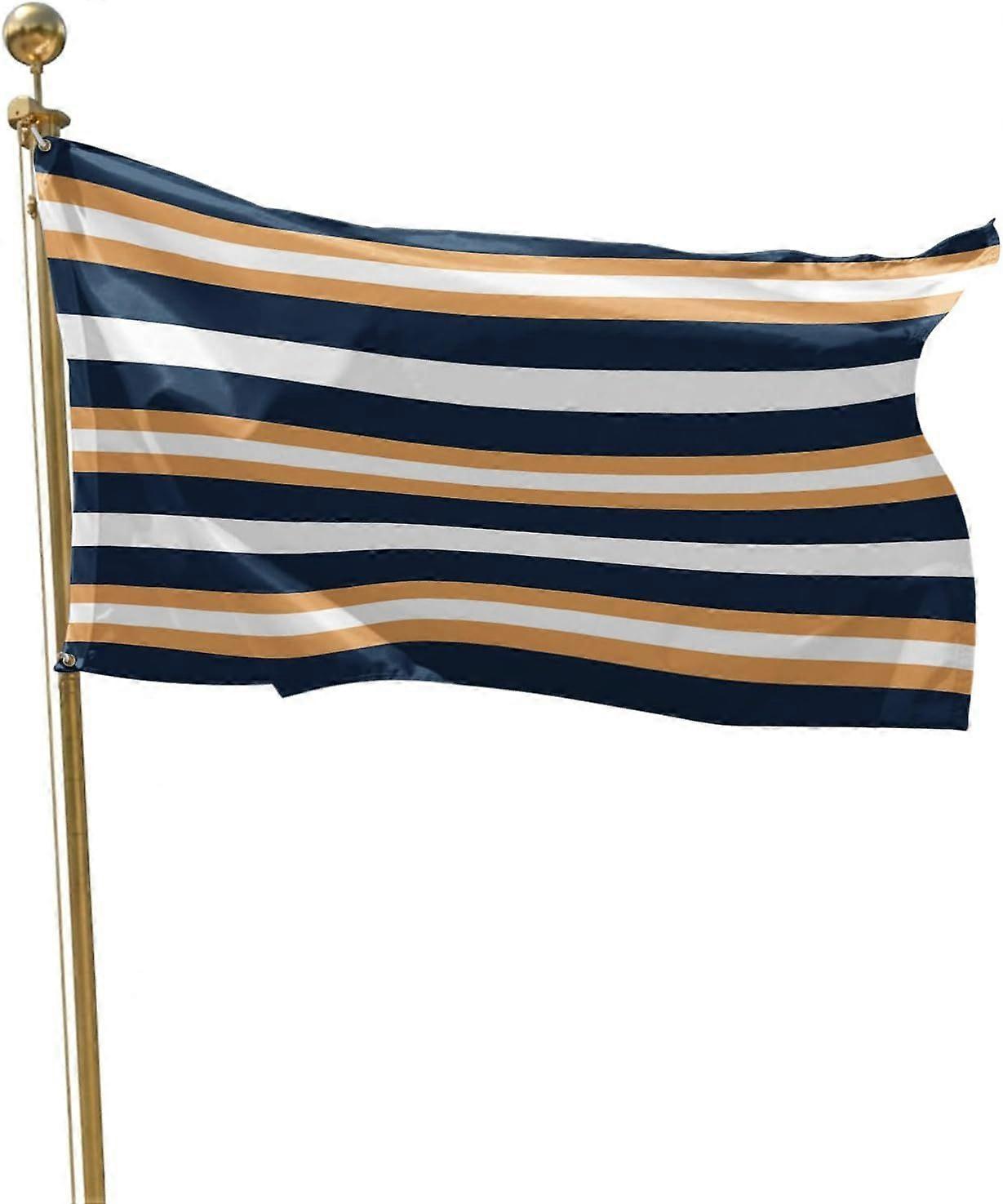 Flagg for utendørs bruk Marineblå striper Flagg Oransje YF0057