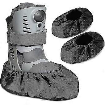2 Stück Walking Boot Cover Recovery Schuhe Abdeckungen rutschfeste Fußstütze Abdeckung Wiederverwendbare Stiefelabdeckung Wasserdichte gegossene Regenhülle