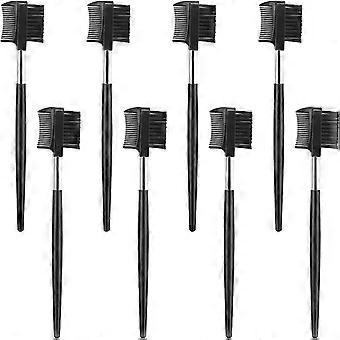 Brush Eyelashes 2 In 1 Eyebrow Comb And Brush Lash Groomer Double Sided Brow Brush For Women Makeup Cosmetic Tools Black8 Pcs