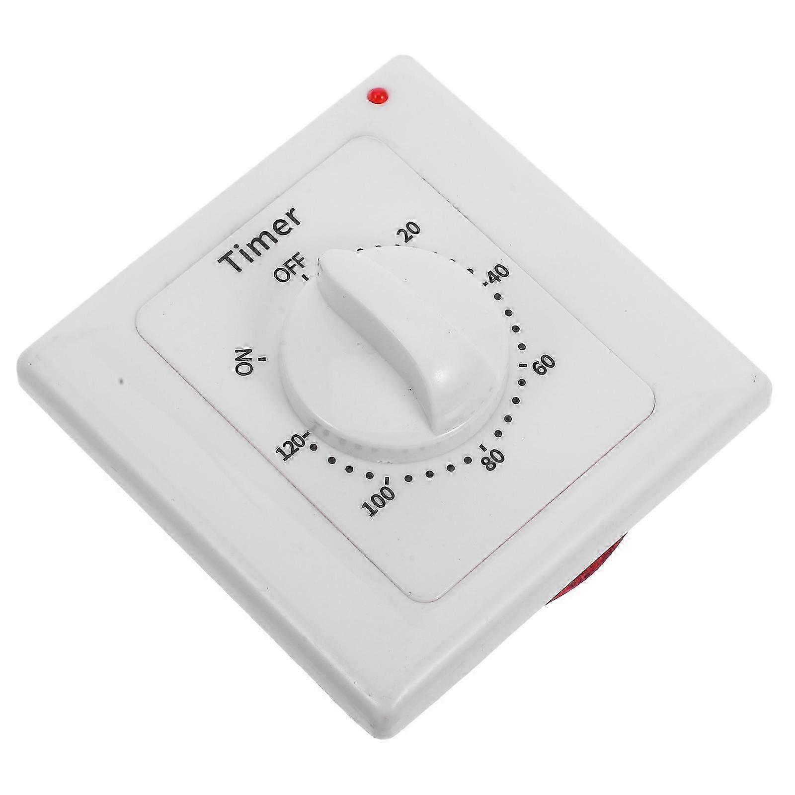 Light Timer Switch For Indoor Use Countdown Timer Mechanical Electrical Device With White ABS Material 1Set