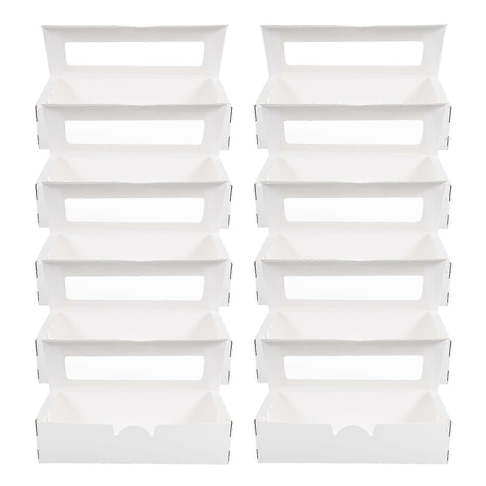 White Macaron Boxes with Window for Gift Wrapping Lightweight Portable Small Packaging Boxes 10pcs