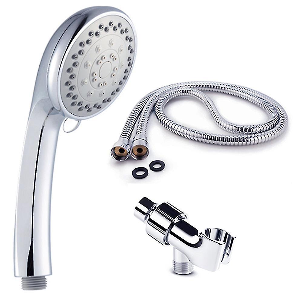 High Pressure Shower Head 5-settings Hand Held Shower Head With 60 Inches Stainless Steel Hose