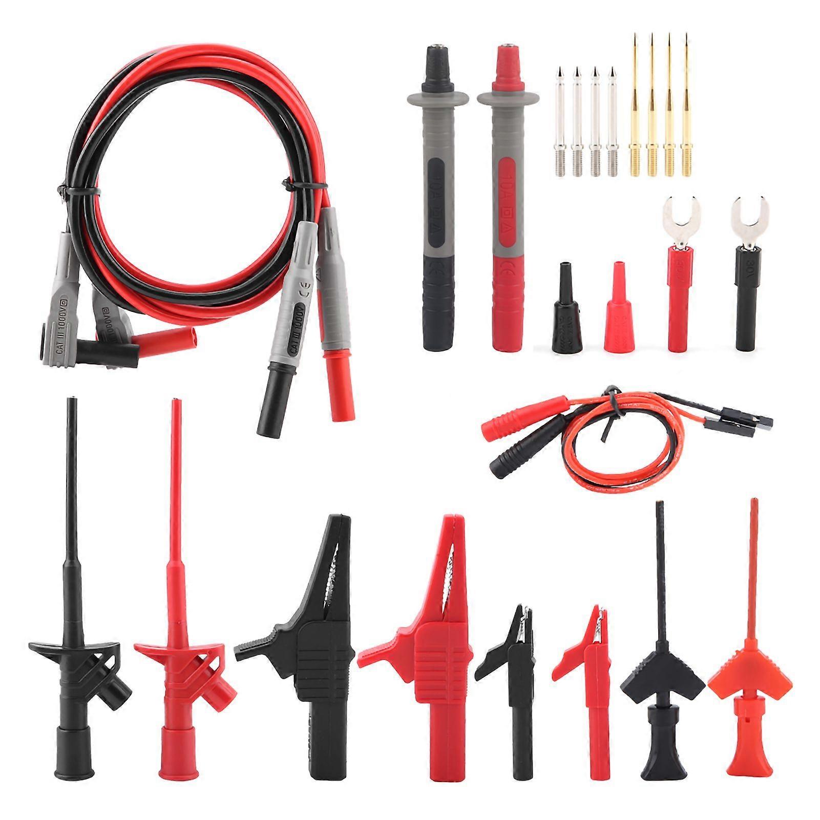 24Pcs P1300E Multifunction Replaceable Multimeter Probe Test Lead Kits