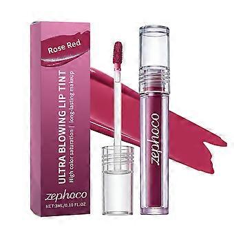 Zephoco Clear and Uniform Makeup Lip Glaze Rose Red Natural Color Rendering Moisturizing and Smooth Daily Portable Lip Makeup
