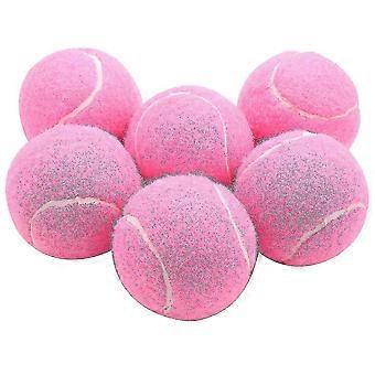 6pcs Pack Pink Tennis Balls 66mm Wear-resistant Elastic for Ladies Beginners Practice