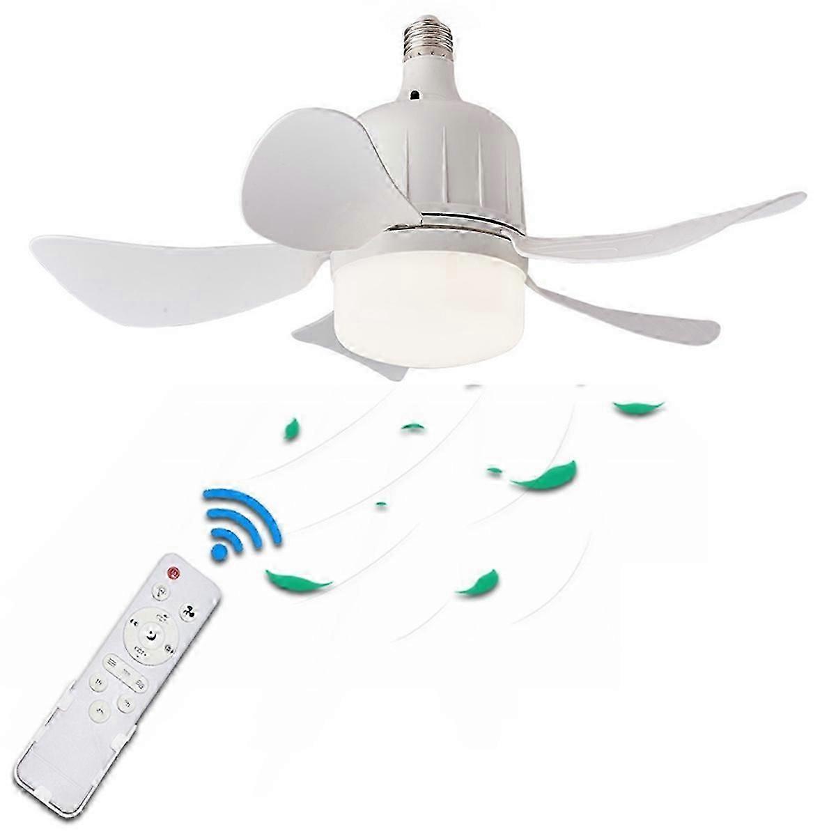 Led Ceiling Fan Light E27 With Remote Control for Dimming, 85-265V