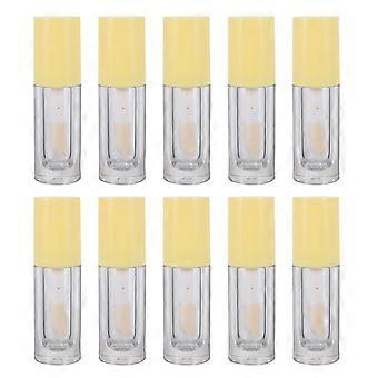 Lip Gloss Tubes Portable Plastic Bottles with Brush for Storage Use 10Pcs