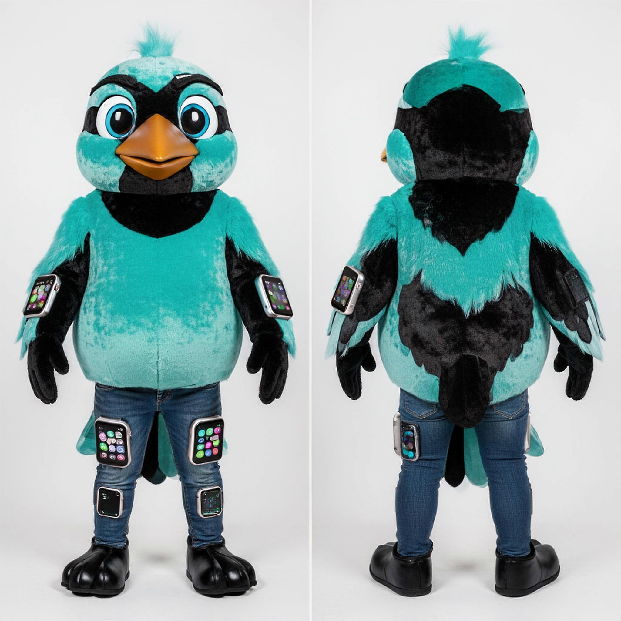 MASTICOT Turquoise Feathered Blackbird Mascot