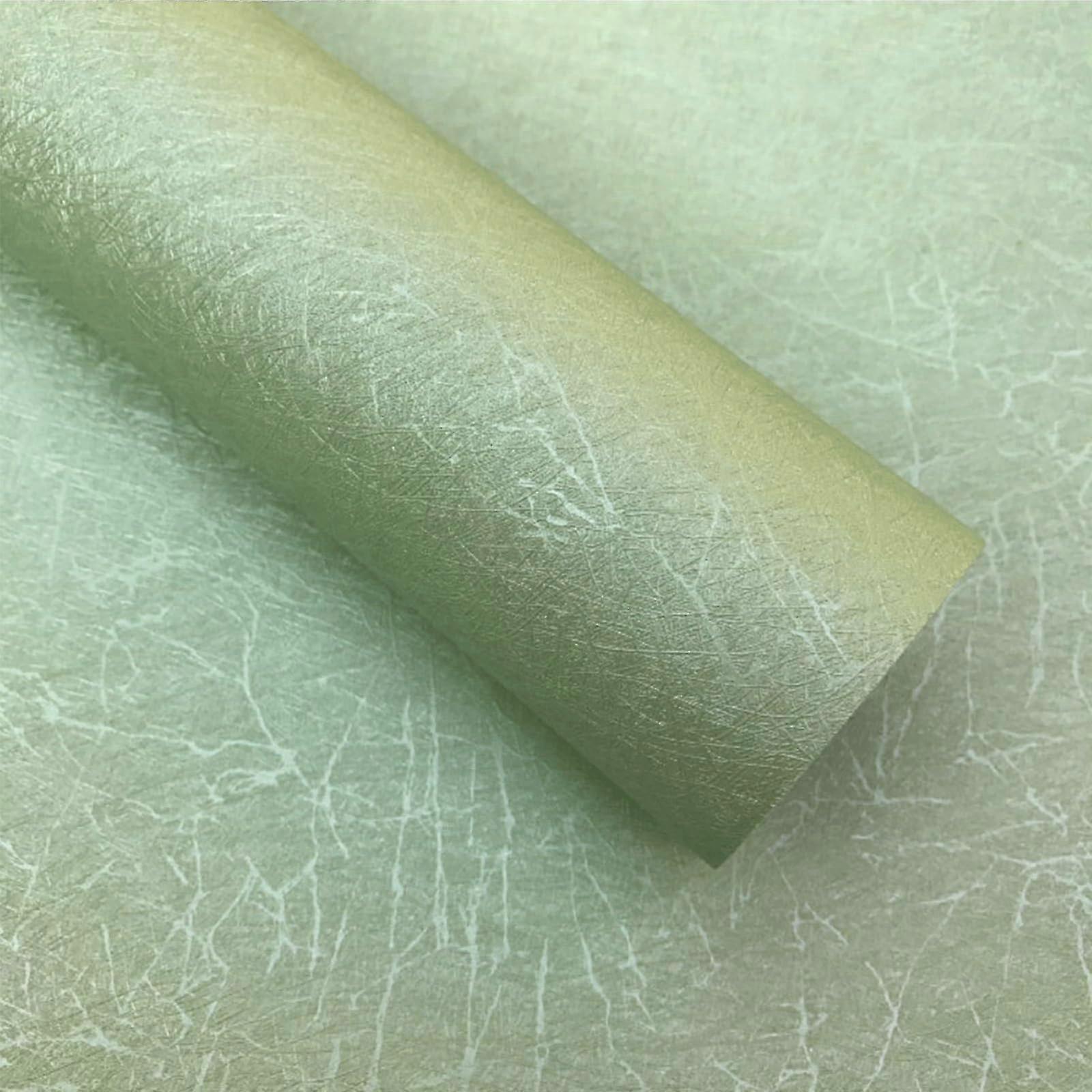 Easy Apply Embossed Green Wallpaper