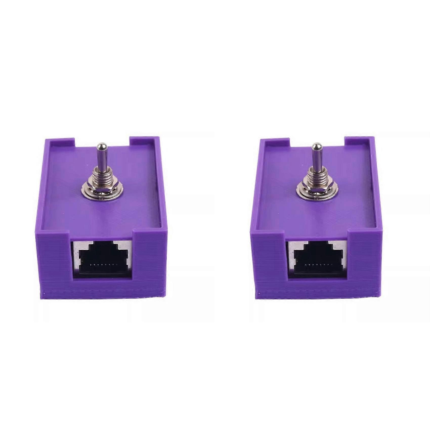 2X Network RJ45 LAN CAT5/CAT6 Twisted Pair Control Switch Toggle Switch Network Cable Switch