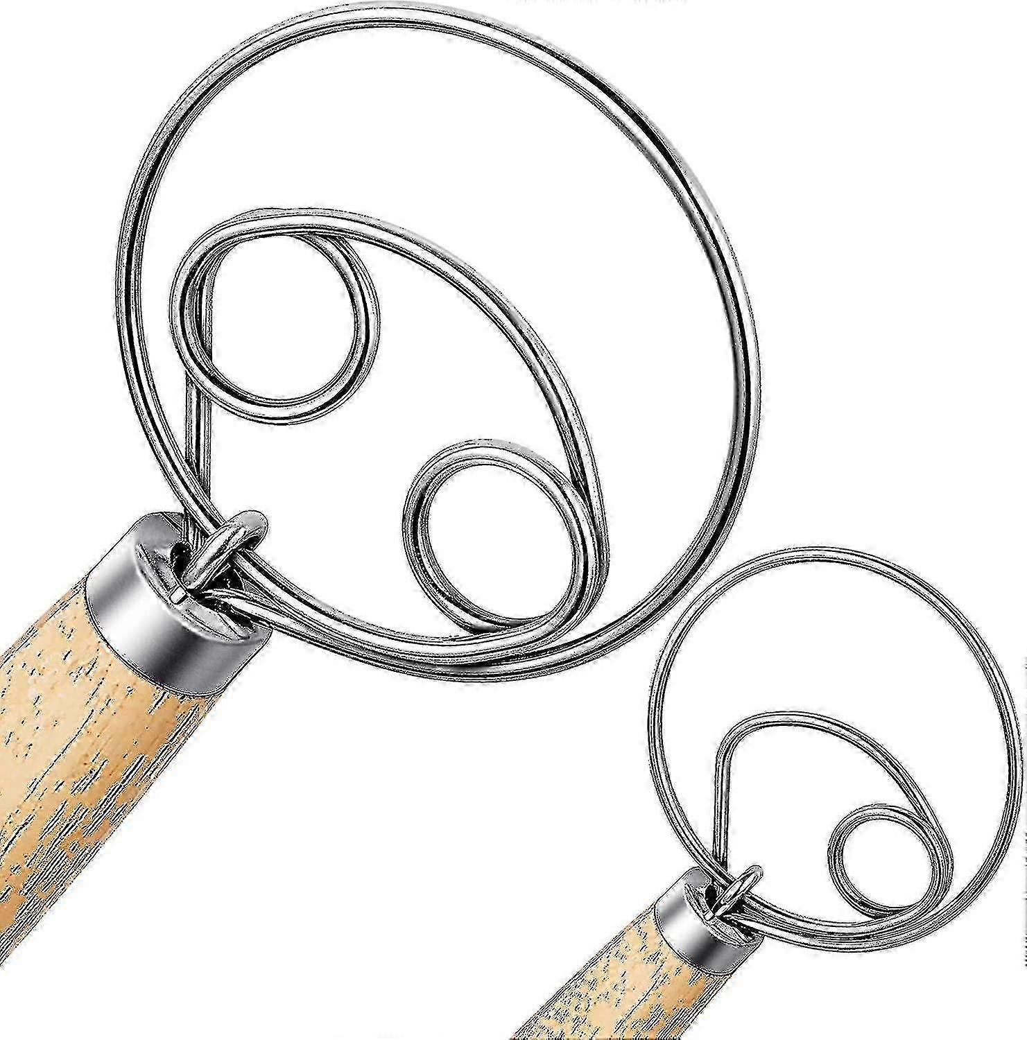 Danish Dough Whisk Set Oak Handle