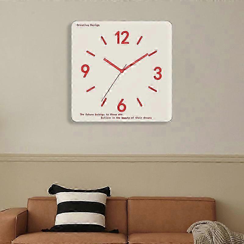 Silent Blue Square Minimalist Wall Clock