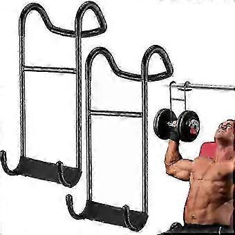 2 Pack Dumbbell Spotter Hooks, Hanger Barbell Dumbbells Rack Attachments compatible with Dumbbell Bench Press, Safety Connector Holds Up to 225 lbs