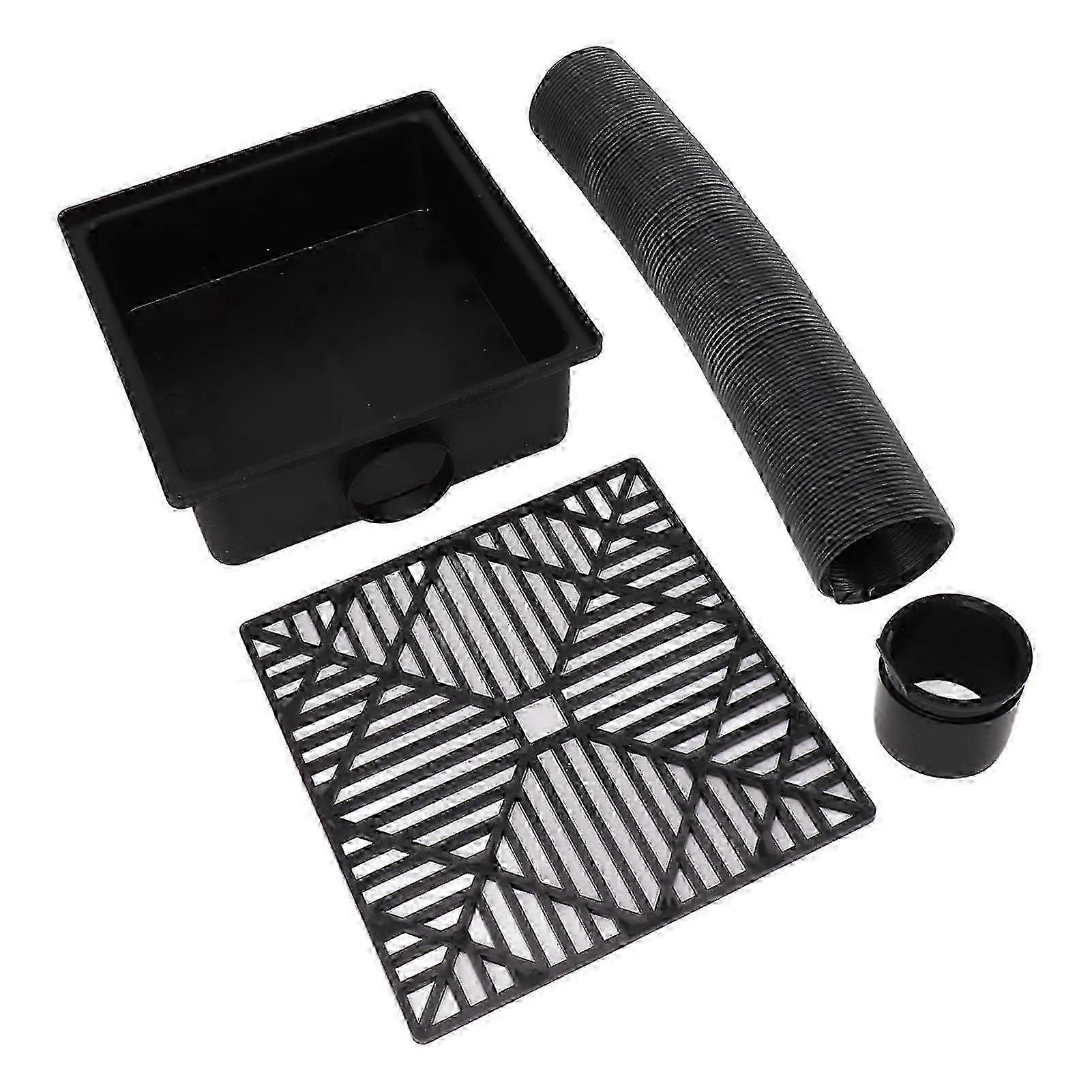 Black Gutter Downspout Extender Catch Basin Low Profile