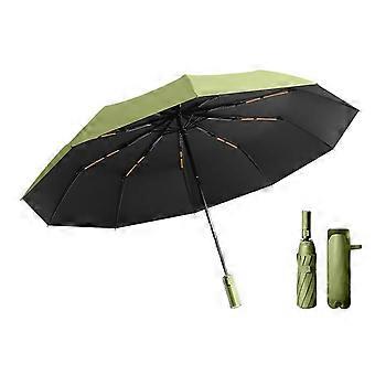 Automatic Folding Umbrella Windproof Compact Travel Size for Women and Men Green Durable Weather Protection